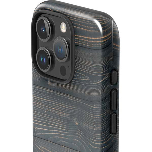 Black Painted Wood iPhone 16 Pro Impact Case